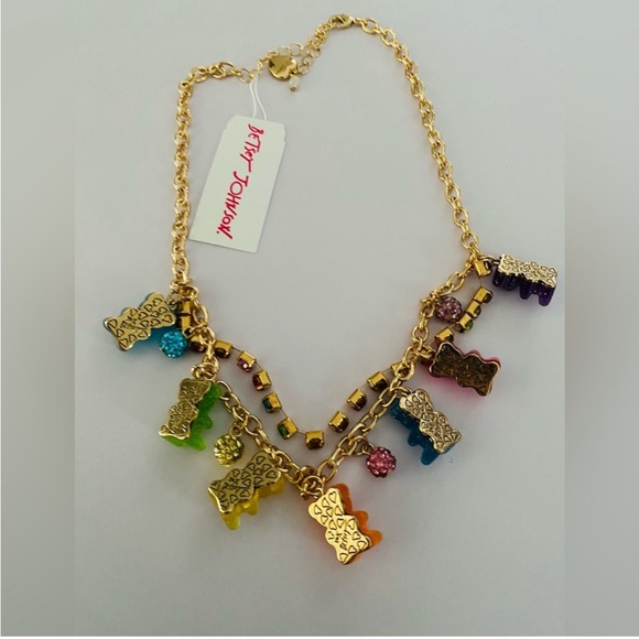 Betsey Johnson Rainbow Gummy Bear Fireball Necklace NWT - Picture 6 of 8